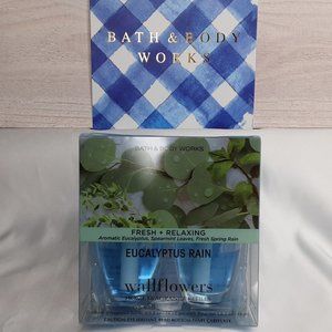 BATH & BODY WORKS 'EUCALYPTUS RAIN' WALLFLOWERS PLUG-IN REFILLS 2-PACK